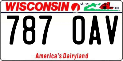 WI license plate 787OAV