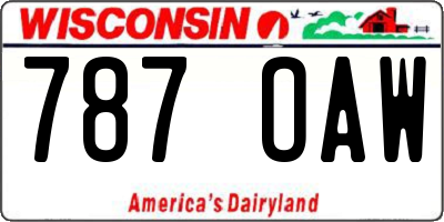 WI license plate 787OAW