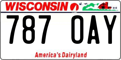 WI license plate 787OAY