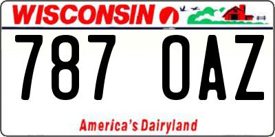 WI license plate 787OAZ