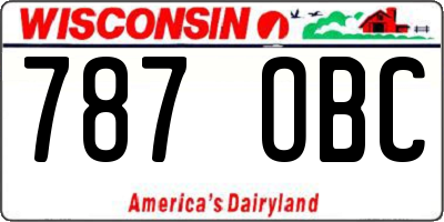WI license plate 787OBC