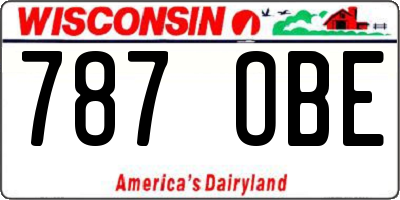 WI license plate 787OBE