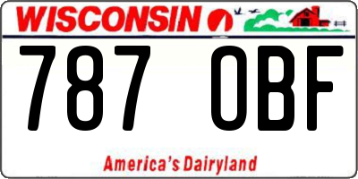 WI license plate 787OBF