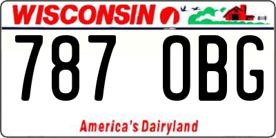 WI license plate 787OBG
