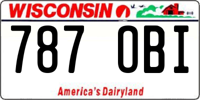 WI license plate 787OBI