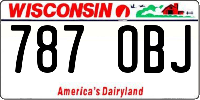 WI license plate 787OBJ