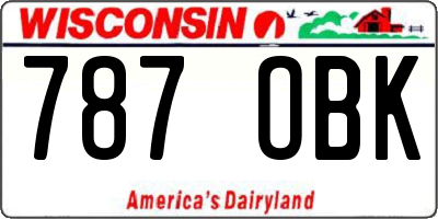 WI license plate 787OBK