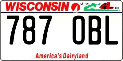 WI license plate 787OBL