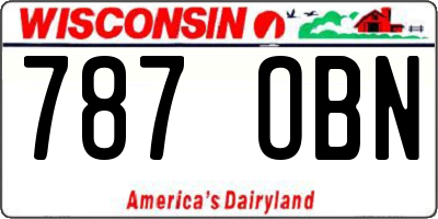 WI license plate 787OBN