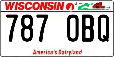 WI license plate 787OBQ