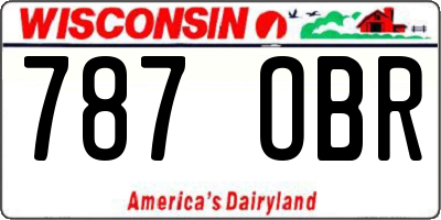 WI license plate 787OBR