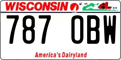 WI license plate 787OBW
