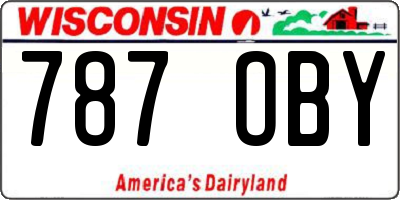 WI license plate 787OBY