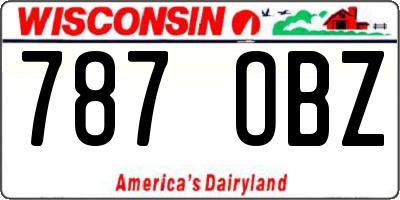 WI license plate 787OBZ