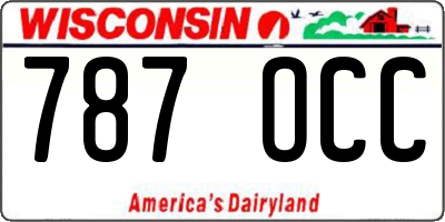 WI license plate 787OCC