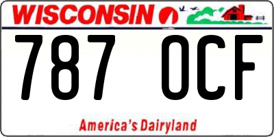 WI license plate 787OCF