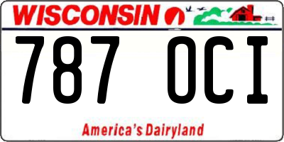 WI license plate 787OCI
