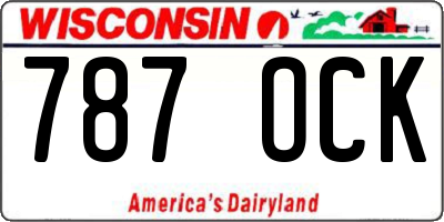 WI license plate 787OCK