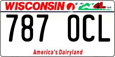 WI license plate 787OCL