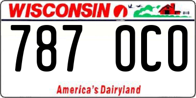 WI license plate 787OCO