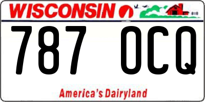 WI license plate 787OCQ