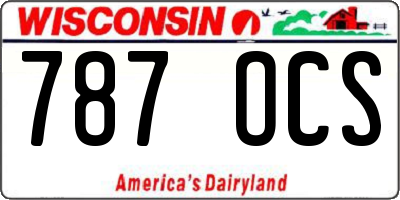 WI license plate 787OCS