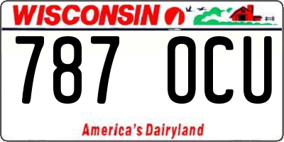 WI license plate 787OCU