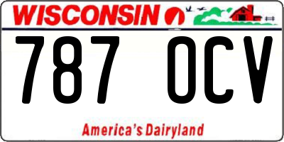 WI license plate 787OCV