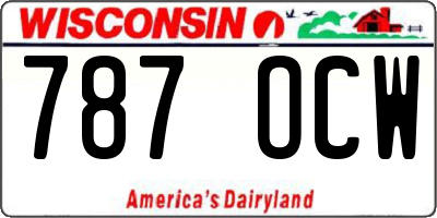 WI license plate 787OCW