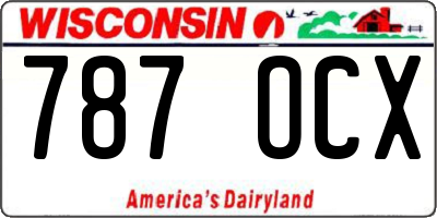 WI license plate 787OCX
