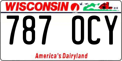 WI license plate 787OCY