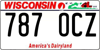 WI license plate 787OCZ