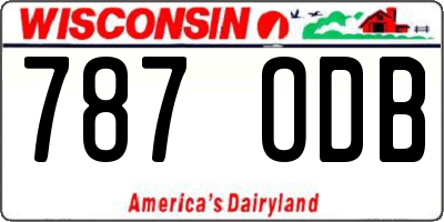 WI license plate 787ODB