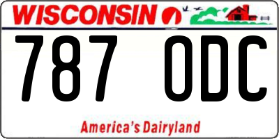 WI license plate 787ODC