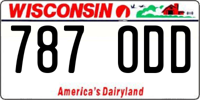 WI license plate 787ODD