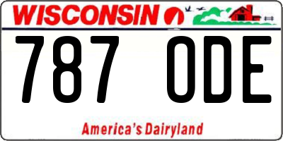 WI license plate 787ODE