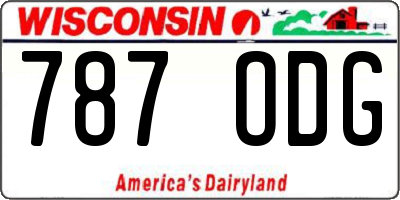 WI license plate 787ODG