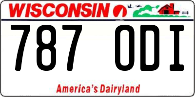 WI license plate 787ODI