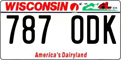 WI license plate 787ODK