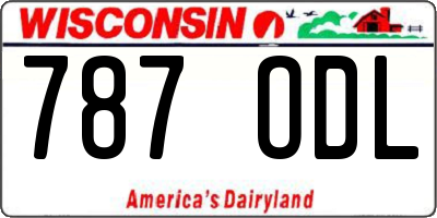 WI license plate 787ODL