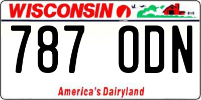WI license plate 787ODN