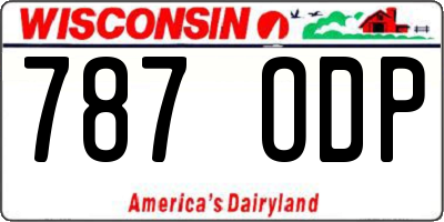 WI license plate 787ODP