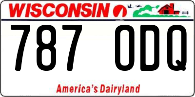 WI license plate 787ODQ