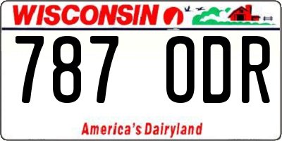 WI license plate 787ODR