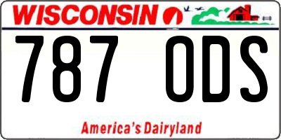 WI license plate 787ODS