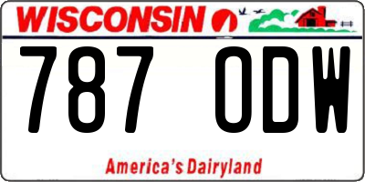 WI license plate 787ODW