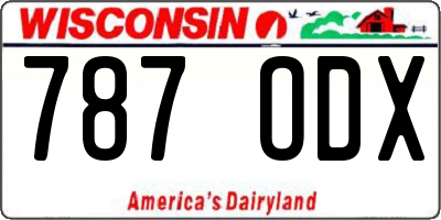 WI license plate 787ODX