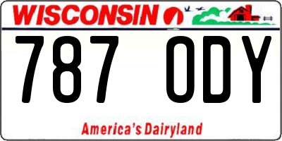 WI license plate 787ODY
