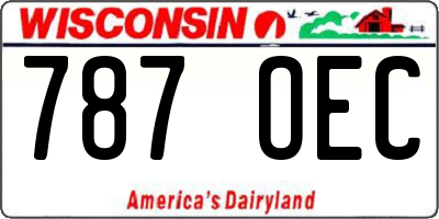 WI license plate 787OEC