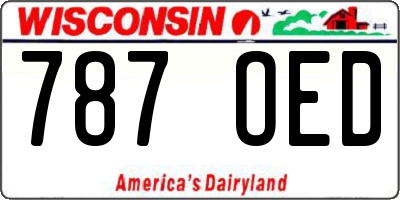 WI license plate 787OED